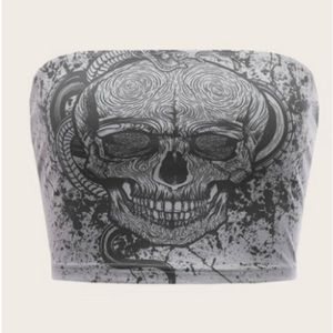 ROMWE PUNK Skull print tub top